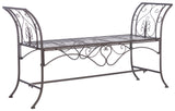 Safavieh Adina Wrought Iron 51.25 Inch W Outdoor Garden Bench PAT5016B