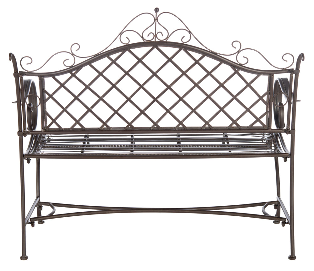 Safavieh Abner Wrought Iron 45.75 Inch W Outdoor Garden Bench PAT5017B