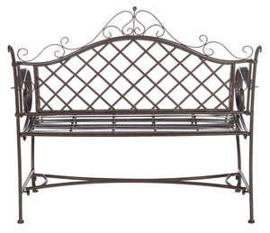 Safavieh Abner Wrought Iron 45.75 Inch W Outdoor Garden Bench PAT5017B