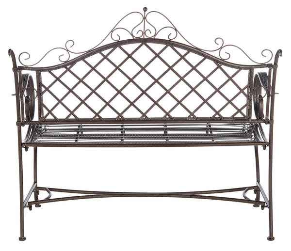Safavieh Abner Wrought Iron 45.75 Inch W Outdoor Garden Bench PAT5017B