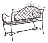 Safavieh Abner Wrought Iron 45.75 Inch W Outdoor Garden Bench PAT5017B