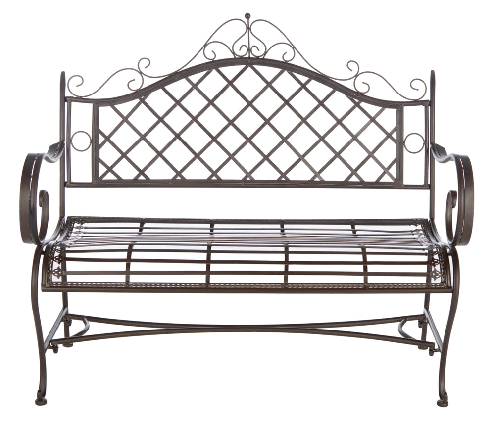 Safavieh Abner Wrought Iron 45.75 Inch W Outdoor Garden Bench PAT5017B