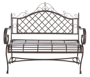 Safavieh Abner Wrought Iron 45.75 Inch W Outdoor Garden Bench PAT5017B