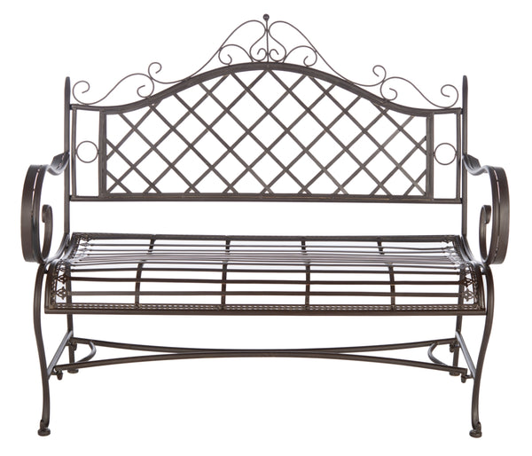 Safavieh Abner Wrought Iron 45.75 Inch W Outdoor Garden Bench PAT5017B