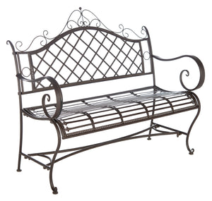 Safavieh Abner Wrought Iron 45.75 Inch W Outdoor Garden Bench PAT5017B