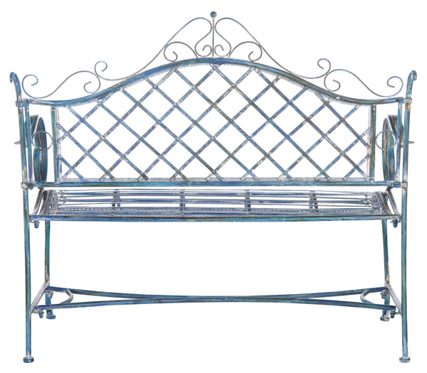 Safavieh Abner Wrought Iron 45.75 Inch W Outdoor Garden Bench PAT5017C