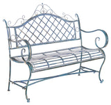 Safavieh Abner Wrought Iron 45.75 Inch W Outdoor Garden Bench PAT5017C