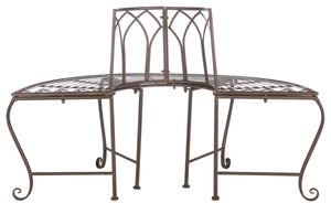 Abia Wrought Iron 50 Inch W Outdoor Tree Bench