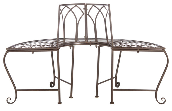 Abia Wrought Iron 50 Inch W Outdoor Tree Bench