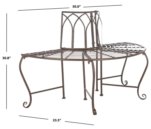 Abia Wrought Iron 50 Inch W Outdoor Tree Bench