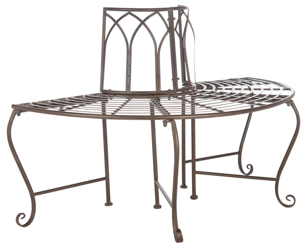 Abia Wrought Iron 50 Inch W Outdoor Tree Bench