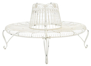 Safavieh Ally Darling Wrought Iron 60.25 Inch W Outdoor Tree Bench PAT5019B