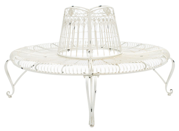 Safavieh Ally Darling Wrought Iron 60.25 Inch W Outdoor Tree Bench PAT5019B