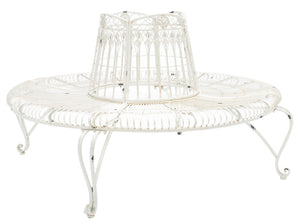 Safavieh Ally Darling Wrought Iron 60.25 Inch W Outdoor Tree Bench PAT5019B