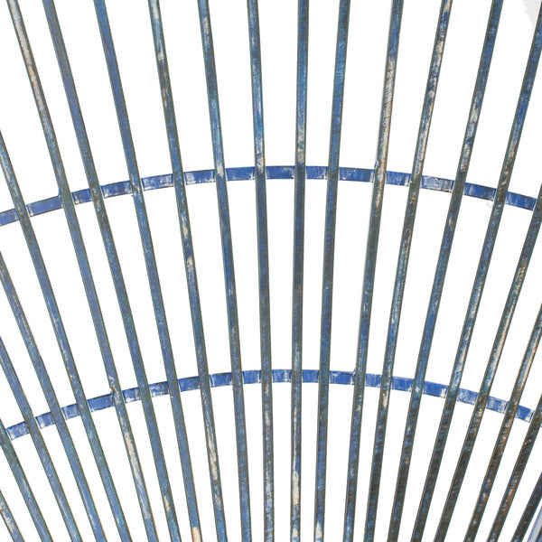 Ally Outdoor Tree Bench - Antique Blue Wrought Iron Garden Seating with Elegant Curved Design 60.25"