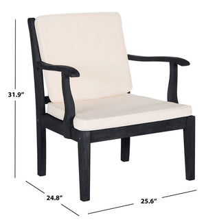 Bradbury 4-Piece Outdoor Living Set - Dark Slate Grey Acacia Furniture with Cushions for Comfort