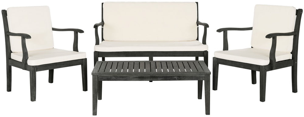 Fresno 4-Piece Outdoor Living Set - Elegant British Colonial Design with Durable Acacia Wood & Cushions