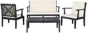 Del Mar 4-Piece Outdoor Furniture Set - Stylish Dark Slate Grey Acacia with Cushions & Table