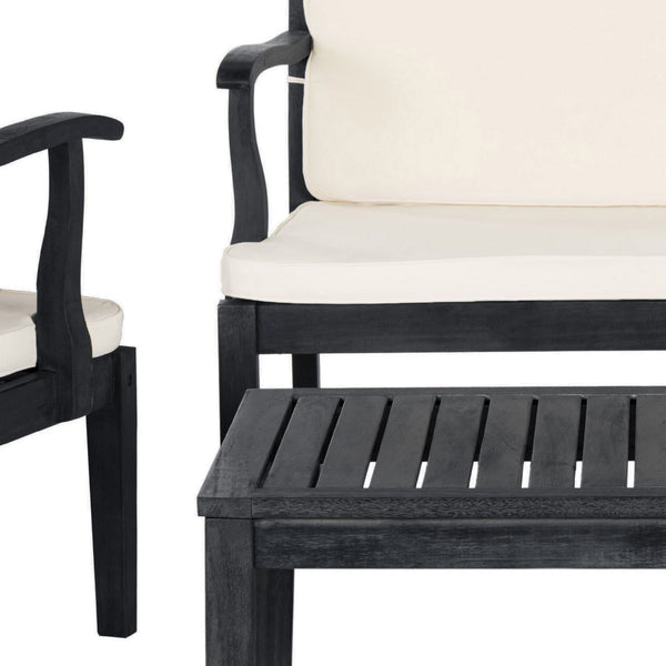 Del Mar 4-Piece Outdoor Furniture Set - Stylish Dark Slate Grey Acacia with Cushions & Table
