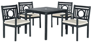 Montclair 5-Piece Dining Set - Chic Acacia Wood Design with Beige Cushions for Outdoor Elegance