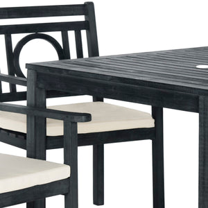 Montclair 5-Piece Dining Set - Chic Acacia Wood Design with Beige Cushions for Outdoor Elegance