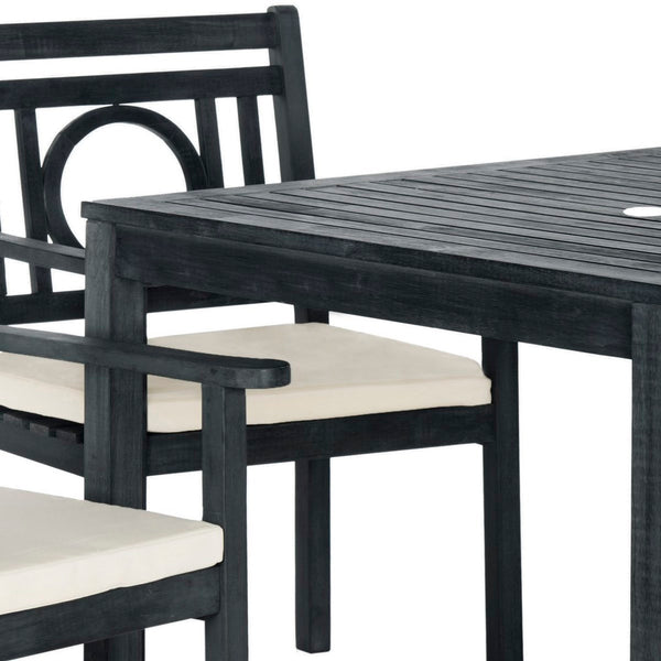 Montclair 5-Piece Dining Set - Chic Acacia Wood Design with Beige Cushions for Outdoor Elegance