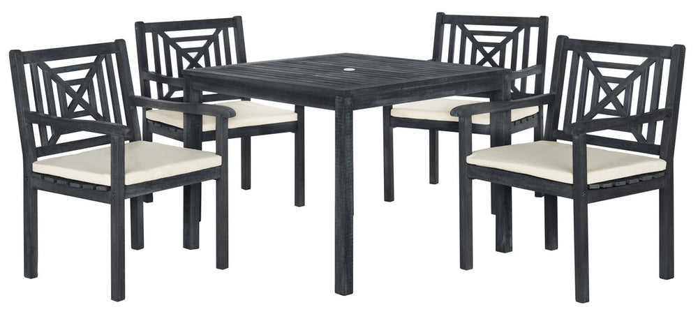 Del Mar Outdoor 5-Piece Dining Set - Sustainable Acacia Wood with Beige Cushions for Ultimate Comfort