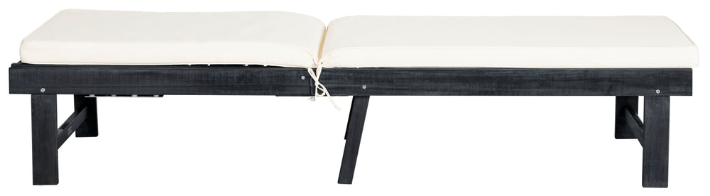 Safavieh Inglewood Chaise Lounge Chair Dark Slate Grey/Beige  Wood PAT6723K