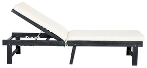 Safavieh Inglewood Chaise Lounge Chair Dark Slate Grey/Beige  Wood PAT6723K