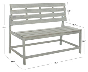 Safavieh Ruben Balcony Bench And Table Ash Grey Wood PAT6753C