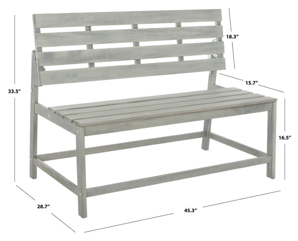 Safavieh Ruben Balcony Bench And Table Ash Grey Wood PAT6753C