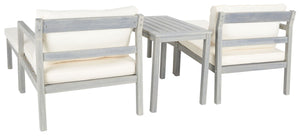 Pratia 5 Piece Outdoor Set - Luxurious Lounge Experience with Versatile Ottomans and Acacia Table