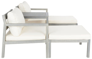 Pratia 5 Piece Outdoor Set - Luxurious Lounge Experience with Versatile Ottomans and Acacia Table