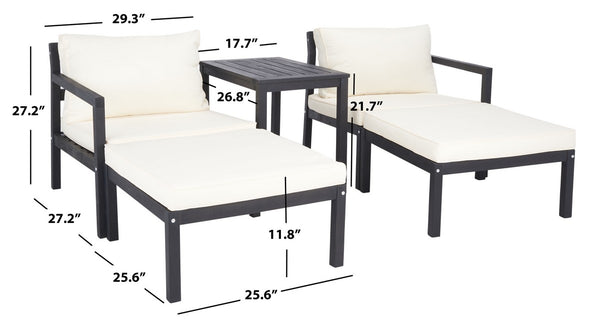 Pratia 5 Piece Outdoor Set - Luxurious Lounge Experience with Versatile Ottomans and Acacia Table