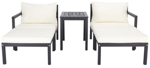 Pratia 5 Piece Outdoor Set - Luxurious Lounge Experience with Versatile Ottomans and Acacia Table