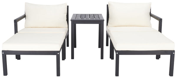 Pratia 5 Piece Outdoor Set - Luxurious Lounge Experience with Versatile Ottomans and Acacia Table
