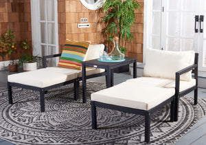 Pratia 5 Piece Outdoor Set - Luxurious Lounge Experience with Versatile Ottomans and Acacia Table