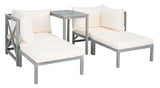 Ronson 5 Piece Outdoor Sectional Set – Stylish Comfort Oasis with Versatile Ottomans & Table