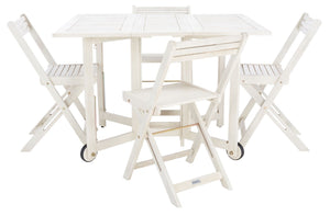 Safavieh Arvin Table And 4 Chairs White Wood PAT7001D