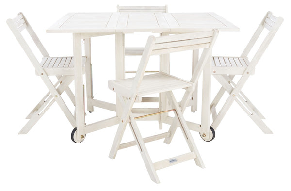 Safavieh Arvin Table And 4 Chairs White Wood PAT7001D