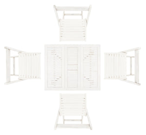 Safavieh Arvin Table And 4 Chairs White Wood PAT7001D