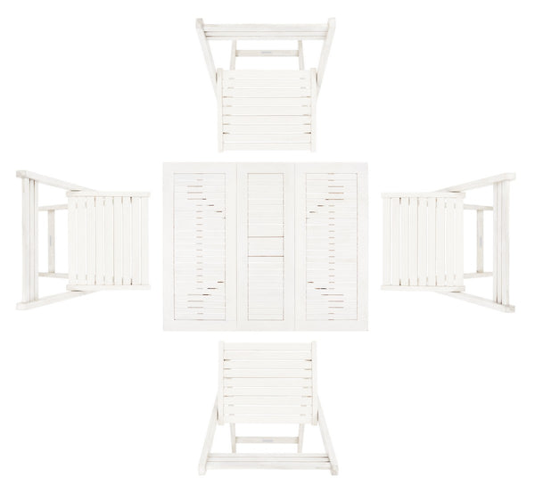 Safavieh Arvin Table And 4 Chairs White Wood PAT7001D
