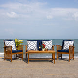 Rocklin 4 Piece Outdoor Set - Stylish Acacia Wood Furniture with Chic Cushions for Ultimate Comfort