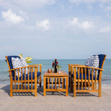 Rocklin 4 Piece Outdoor Set - Stylish Acacia Wood Furniture with Chic Cushions for Ultimate Comfort