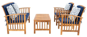 Rocklin 4 Piece Outdoor Set - Stylish Acacia Wood Furniture with Chic Cushions for Ultimate Comfort