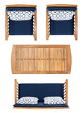 Rocklin 4 Piece Outdoor Set - Stylish Acacia Wood Furniture with Chic Cushions for Ultimate Comfort