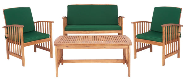 Rocklin 4 Piece Outdoor Set - Stylish Acacia Wood Furniture with Chic Cushions for Ultimate Comfort