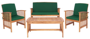 Rocklin 4 Piece Outdoor Set - Stylish Acacia Wood Furniture with Chic Cushions for Ultimate Comfort