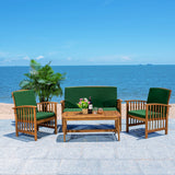 Rocklin 4 Piece Outdoor Set - Stylish Acacia Wood Furniture with Chic Cushions for Ultimate Comfort