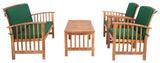 Rocklin 4 Piece Outdoor Set - Stylish Acacia Wood Furniture with Chic Cushions for Ultimate Comfort